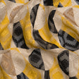 Geometric Burnout Polyester Woven Print - Yellow Circles and Rectangles - Mood Exclusive Floyd's Moon