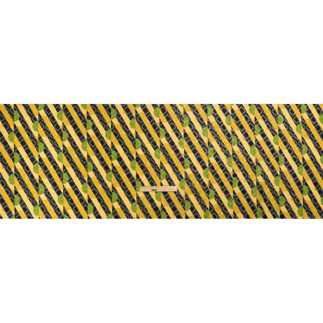 Geometric Burnout Polyester Woven Print - Goldenrod Half Circles and Stripes - Mood Exclusive Sunrise Kingdom