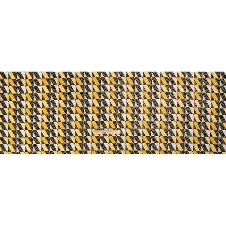 Geometric Burnout Polyester Woven Print - Yellow Divided Squares - Mood Exclusive Healthshire Hills