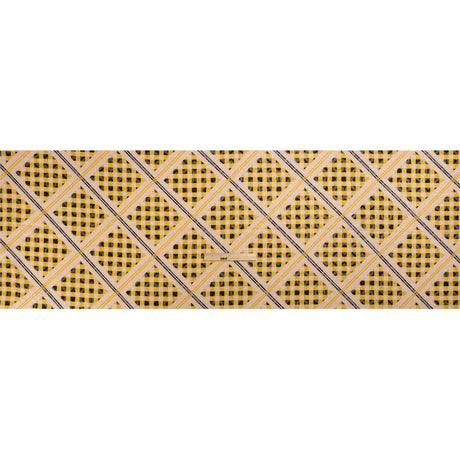 Geometric Burnout Polyester Woven Print - Goldenrod Yellow Gingham Plaid - Mood Exclusive Al Fresco Feast