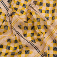 Geometric Burnout Polyester Woven Print - Goldenrod Yellow Gingham Plaid - Mood Exclusive Al Fresco Feast