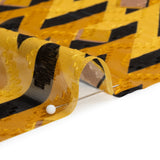 Geometric Burnout Polyester Woven Print - Golden Yellow and Black Geometric - Mood Exclusive Treasures Untold