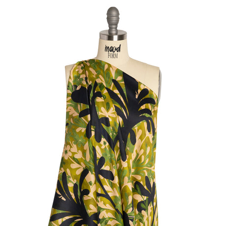 Mood Exclusive Green Tree of Life Striped Viscose Dobby