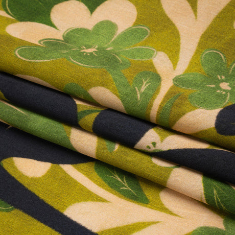 Mood Exclusive Green Tree of Life Striped Viscose Dobby