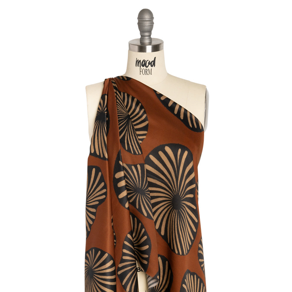 Mood Exclusive Brown Maggie's Medallions Striped Viscose Dobby