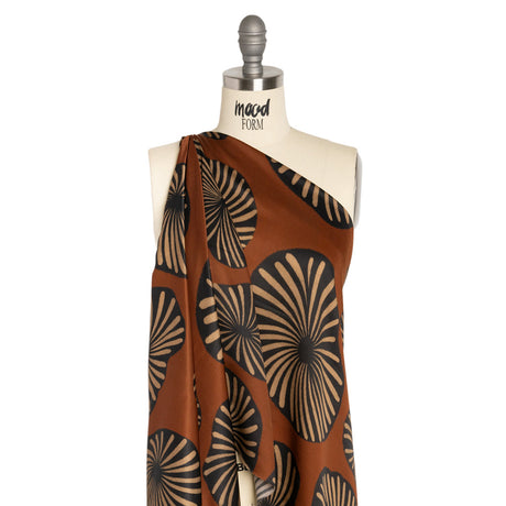 Mood Exclusive Brown Maggie's Medallions Striped Viscose Dobby
