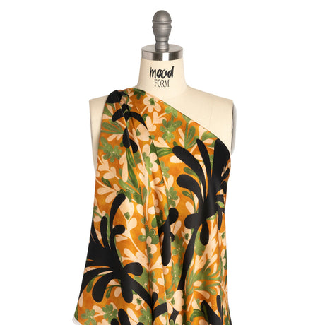 Mood Exclusive Orange Tree of Life Striped Viscose Dobby