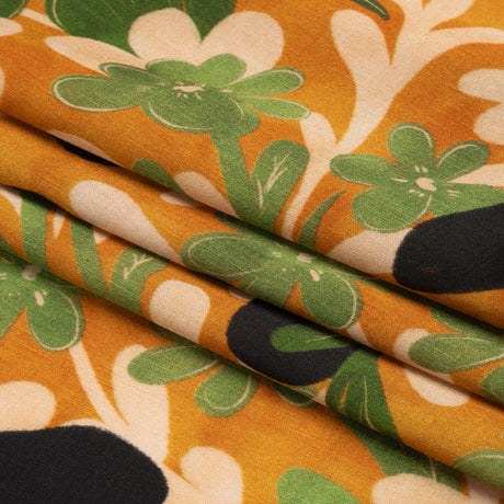 Mood Exclusive Orange Tree of Life Striped Viscose Dobby