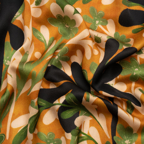 Mood Exclusive Orange Tree of Life Striped Viscose Dobby
