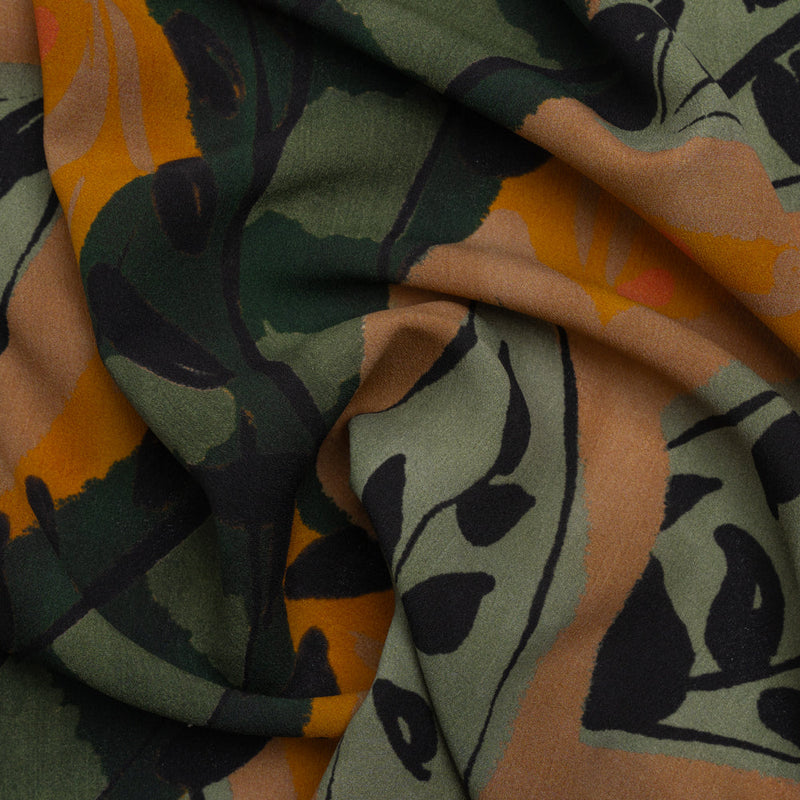 Mood Exclusive Mustard Vine Time Lightweight Recycled Polyester Crepe