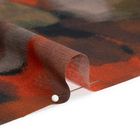 Mood Exclusive Red Fade Away Lightweight Polyester Crepe