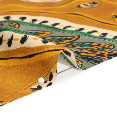 Mood Exclusive Tan Bountiful Blooms Lightweight Polyester Crepe