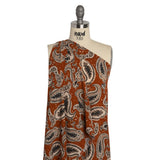 Mood Exclusive Brick Here's to Paisley Lightweight Recycled Polyester Crepe