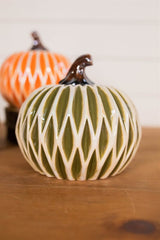 6” Dolomite Harvest Pumpkin Decor