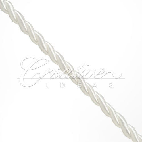 6Mm 2 Ply Twist Cords - 25 Yards (White)