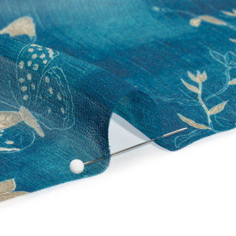 Mood Exclusive Indigo Quietly Cascades Viscose Chiffon