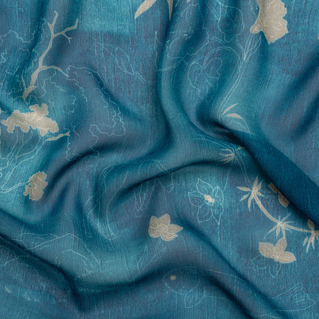 Mood Exclusive Indigo Quietly Cascades Viscose Chiffon