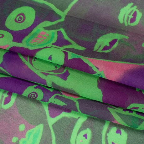 Mood Exclusive Neon Green Nefarious Fiends Viscose Chiffon