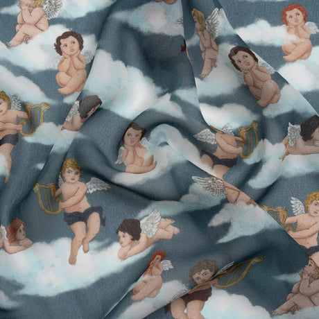 Mood Exclusive Blue Drowsy Dreamers Viscose Chiffon