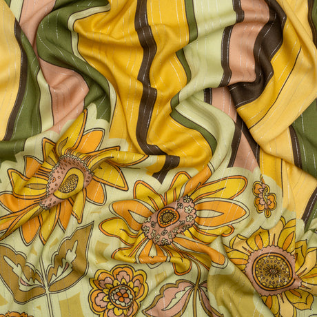 Mood Exclusive Matilda's Garden Metallic Striped Viscose Dobby Panel