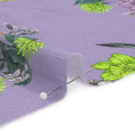 Crinkled Cotton Gauzy Woven Print - Light Purple Floral Bunches - Mood Exclusive Flower Shoppe