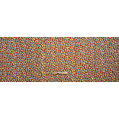 Crinkled Cotton Gauzy Woven Print - Red, Yellow and Gray Floral - Mood Exclusive Little Lillies