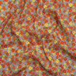 Crinkled Cotton Gauzy Woven Print - Red, Yellow and Gray Floral - Mood Exclusive Little Lillies