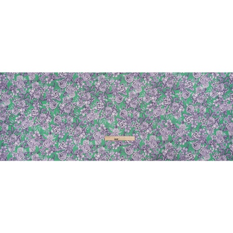 Crinkled Cotton Gauzy Woven Print - Lilac and Green Floral - Mood Exclusive Floral Farewell