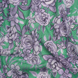 Crinkled Cotton Gauzy Woven Print - Lilac and Green Floral - Mood Exclusive Floral Farewell