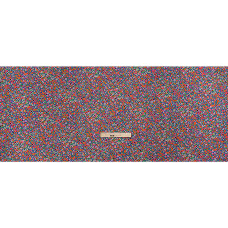 Crinkled Cotton Gauzy Woven Print - Hot Pink, Orange and Blue Floral - Mood Exclusive Bed of Begonias