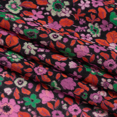 Crinkled Cotton Gauzy Woven Print - Red, Pink and Green Floral - Mood Exclusive The Perks of Being
