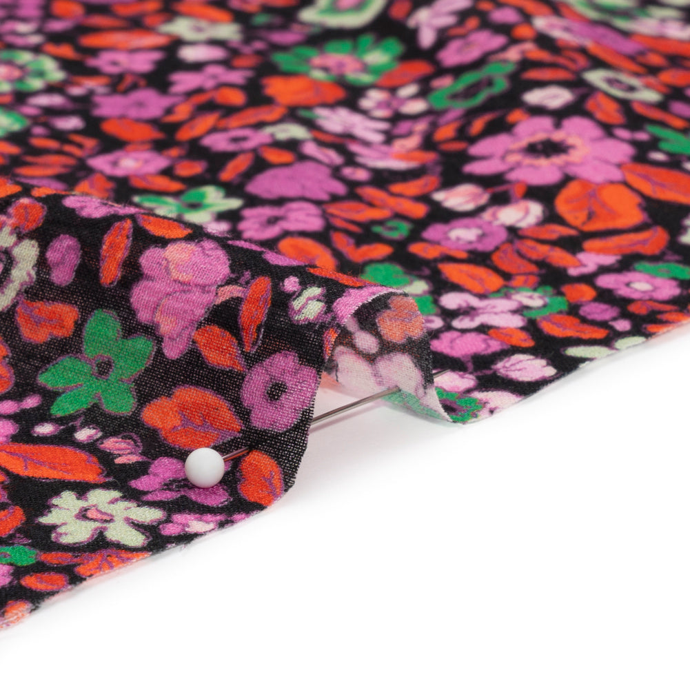Crinkled Cotton Gauzy Woven Print - Red, Pink and Green Floral - Mood Exclusive The Perks of Being