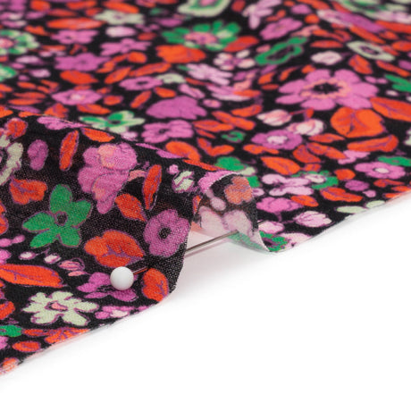 Crinkled Cotton Gauzy Woven Print - Red, Pink and Green Floral - Mood Exclusive The Perks of Being