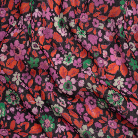 Crinkled Cotton Gauzy Woven Print - Red, Pink and Green Floral - Mood Exclusive The Perks of Being