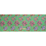 Crinkled Cotton Gauzy Woven Print - Green and Pink Floral Bunches - Mood Exclusive Flower Shoppe