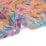 Crinkled Cotton Gauzy Woven Print - Creamsicle, Pink and Blue Floral - Mood Exclusive Derbyshire Stroll