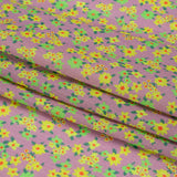Crinkled Cotton Gauzy Woven Print - Yellow, Green and Lavender - Mood Exclusive Little Lillies