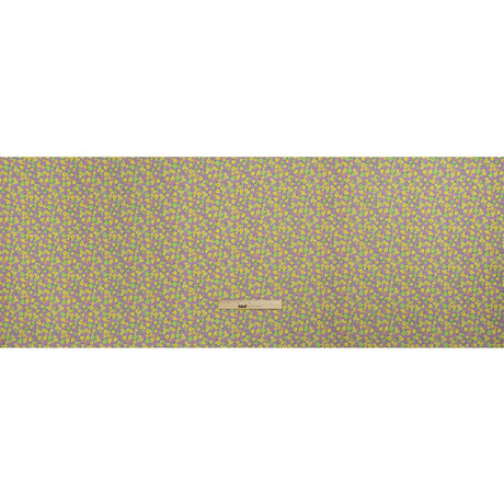 Crinkled Cotton Gauzy Woven Print - Yellow, Green and Lavender - Mood Exclusive Little Lillies