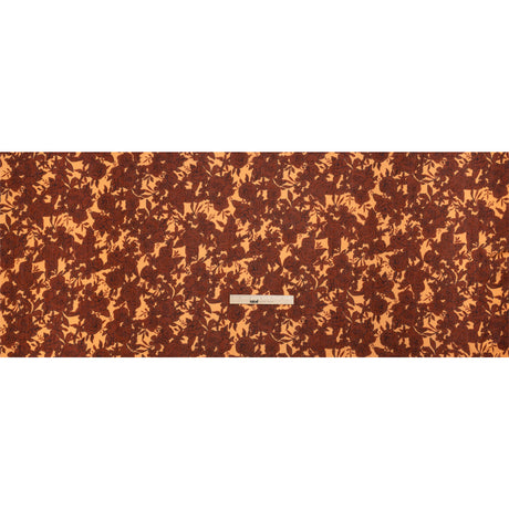 Crinkled Cotton Gauzy Woven Print - Rust and Pale Orange Floral - Mood Exclusive Floral Farewell