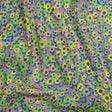 Crinkled Cotton Gauzy Woven Print - Lemon, Lime and Purple Floral - Mood Exclusive Bed of Begonias
