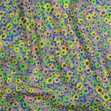 Crinkled Cotton Gauzy Woven Print - Lemon, Lime and Purple Floral - Mood Exclusive Bed of Begonias