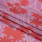 Crinkled Cotton Gauzy Woven Print - Red and Lilac Swirls and Florals - Mood Exclusive Daydreams and Daisies