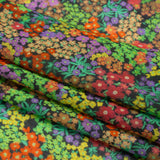 Crinkled Cotton Gauzy Woven Print - Green and Red Floral - Mood Exclusive The View Above