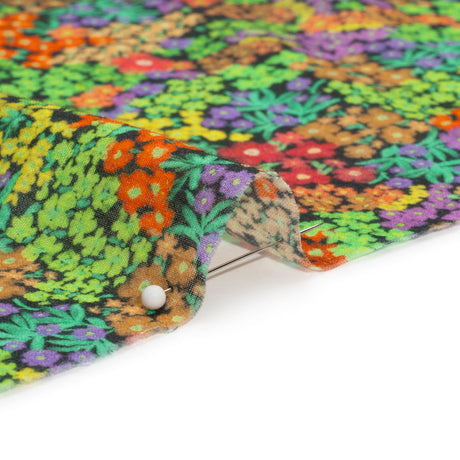 Crinkled Cotton Gauzy Woven Print - Green and Red Floral - Mood Exclusive The View Above