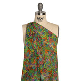 Crinkled Cotton Gauzy Woven Print - Green and Red Floral - Mood Exclusive The View Above