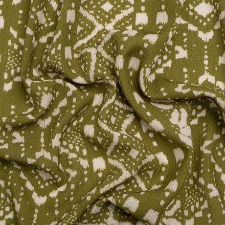 Mood Exclusive Green Sumatra Summit Crinkled Gauzy Viscose Crepe