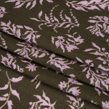Mood Exclusive Olive Sprouting Sprigs Crinkled Gauzy Viscose Crepe