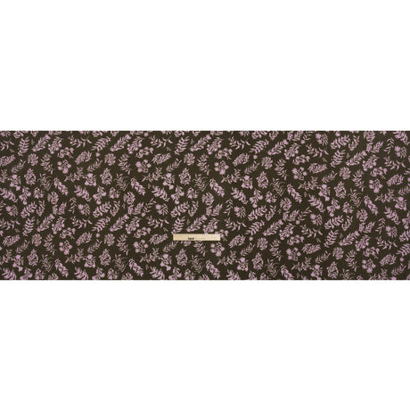 Mood Exclusive Olive Sprouting Sprigs Crinkled Gauzy Viscose Crepe