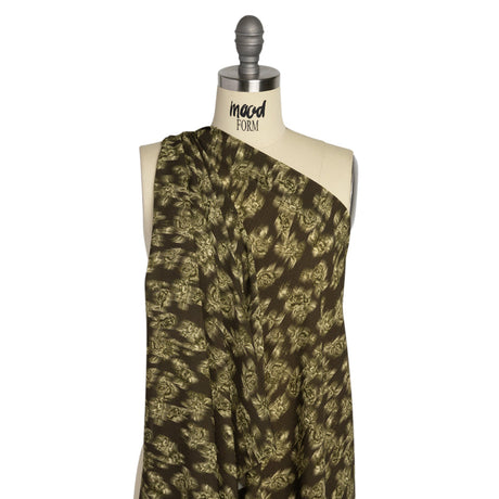 Mood Exclusive Olive Fragrant Feelings Crinkled Gauzy Viscose Crepe