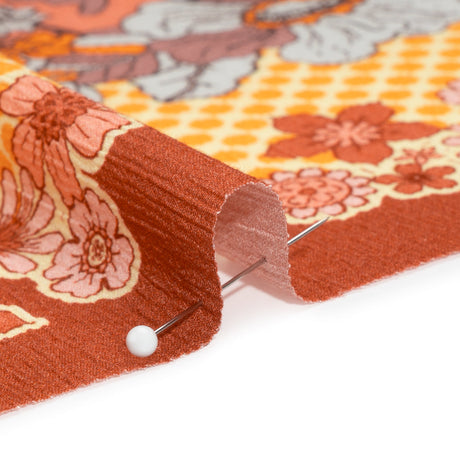 Mood Exclusive Orange In Her Hair Crinkled Gauzy Viscose Crepe Panel